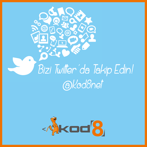 Kod8 Twitter sayfası: www.twitter.com/Kod8net