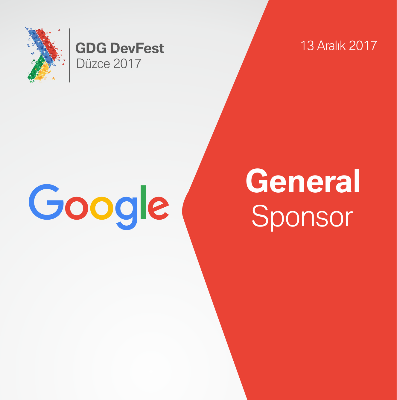 GDG DevFest Düzce 2017 General Sponsor: Google