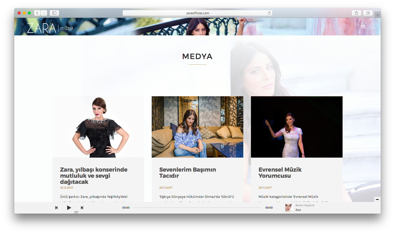 Sanatçı Zara'nın Kişisel Web Sitesini Yeniledik