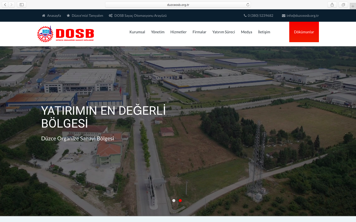 Düzce Organize Sanayi Bölgesi Müdürlüğüne ait Web Sitesi Yenilendi