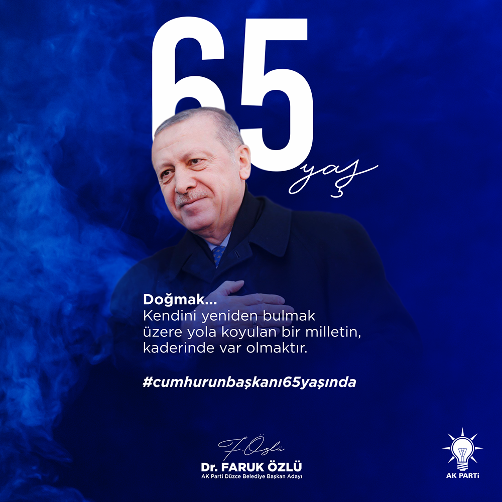 Cumhurbaşkanımızın 65. yaş günü kutlaması gibi özel günlerde Dr. Faruk Özlü için tasarımlar hazırladık.